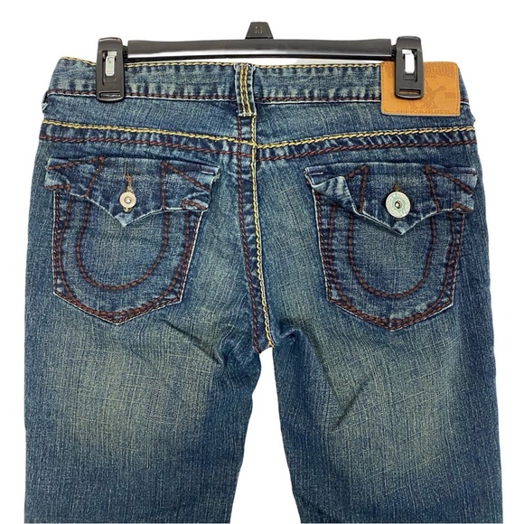 True Religion Jeans Womens Size 29 Vintage Thick Stitching Made In USA Low Rise - Picture 4 of 13